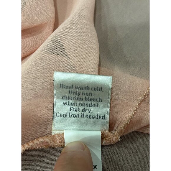 Lauren Conrad Peach Layered Chiffon Cropped Tank Top Floral Y2K Romantic SZ XL - Picture 7 of 9